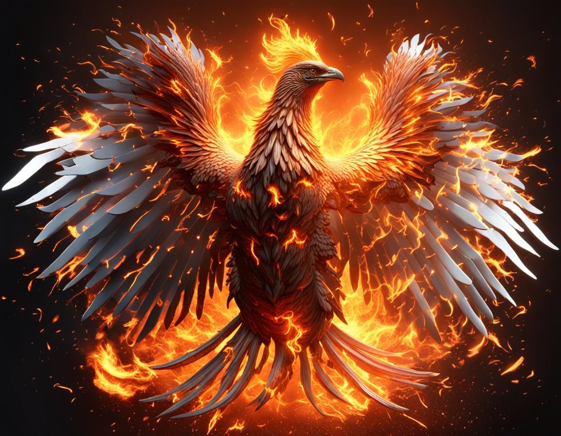 Fiery Phoenix of Molten Metal in Flight