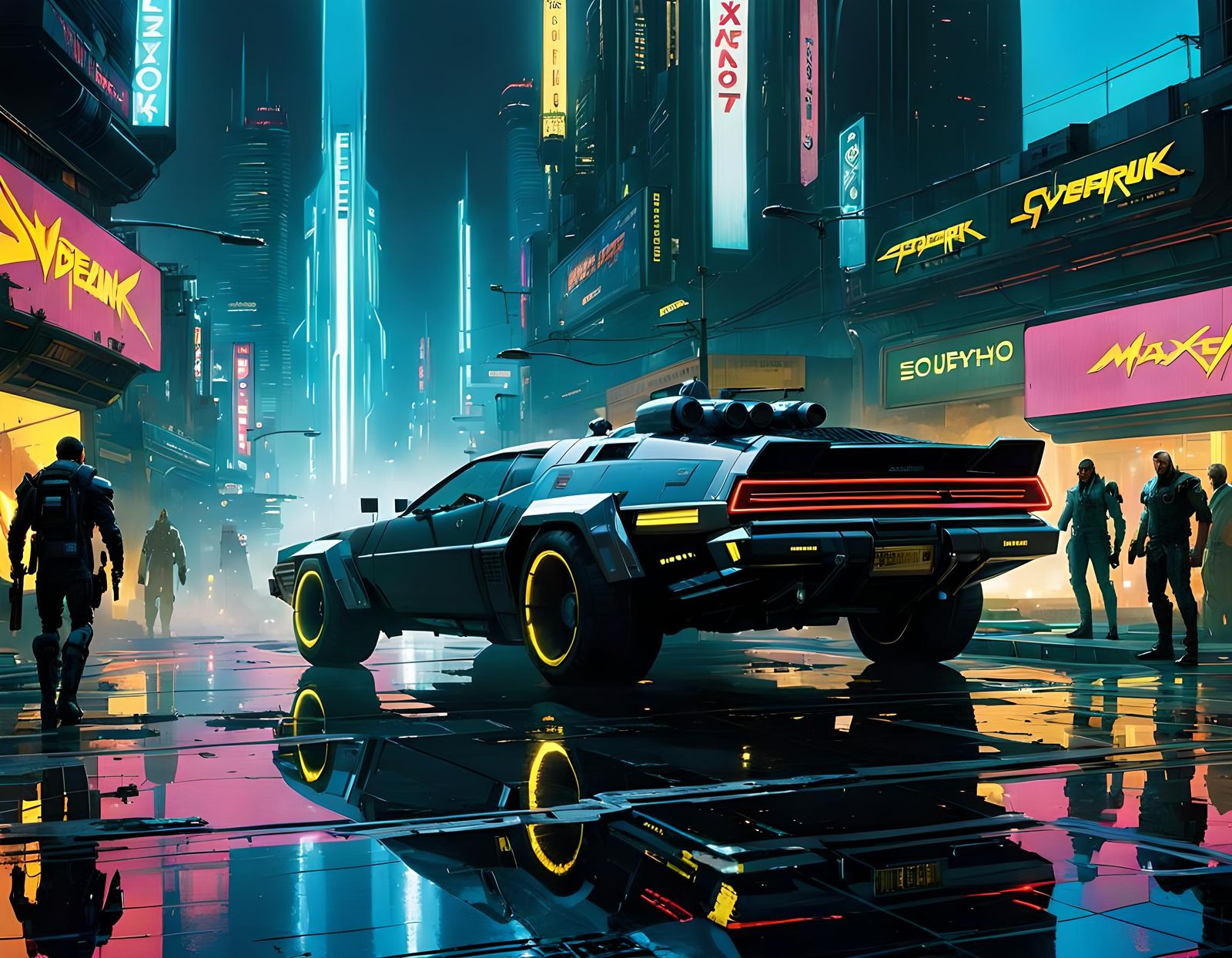 Cyberpunk Street Fight in Blazing Night City