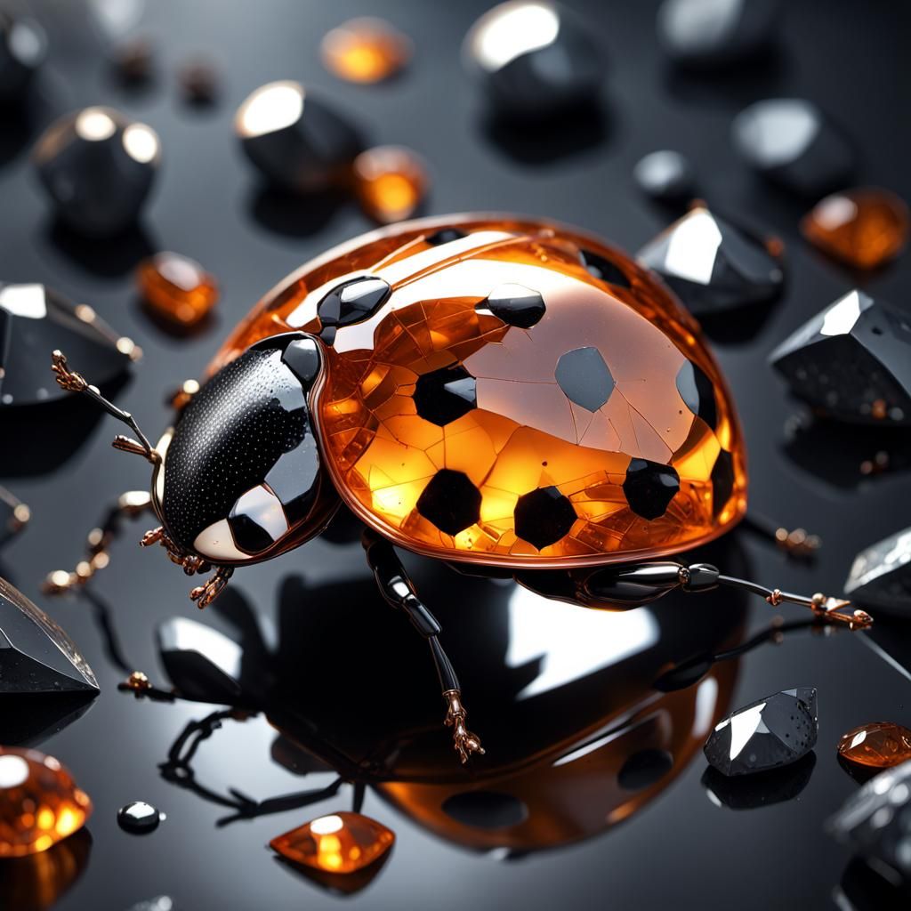 Mechanical Ladybug on Shattered Jewel Shards