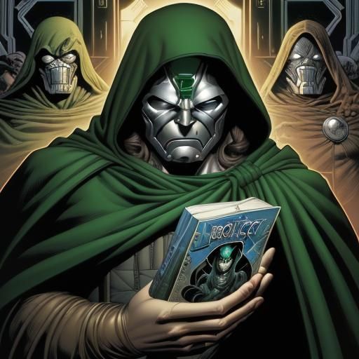 Doctor Doom in Comic Book Art Style