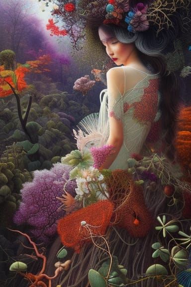 Vines-Human Hybrid in Forest Mycelium Network