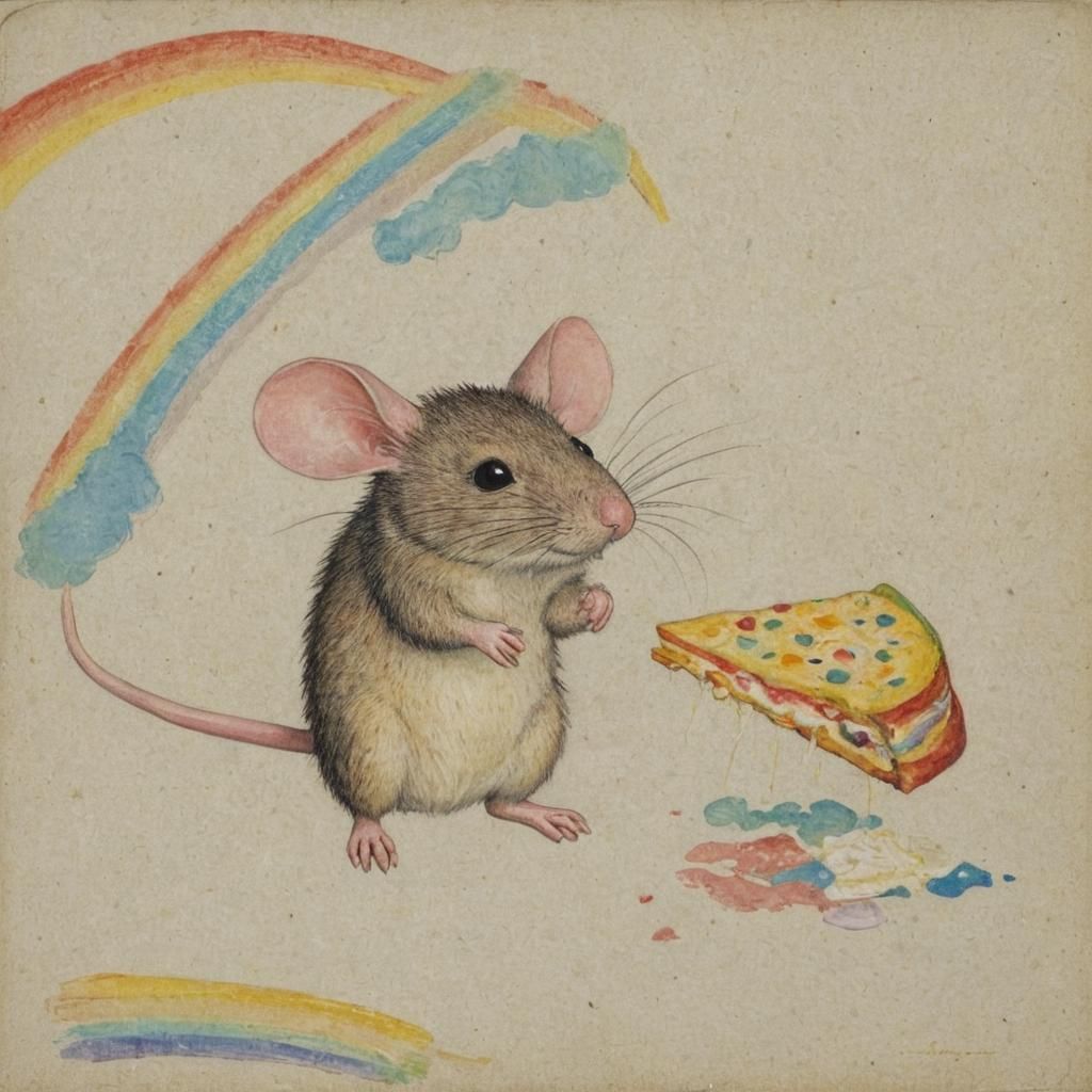 Rainbow Mouse and Cheese Inspired by Ensor