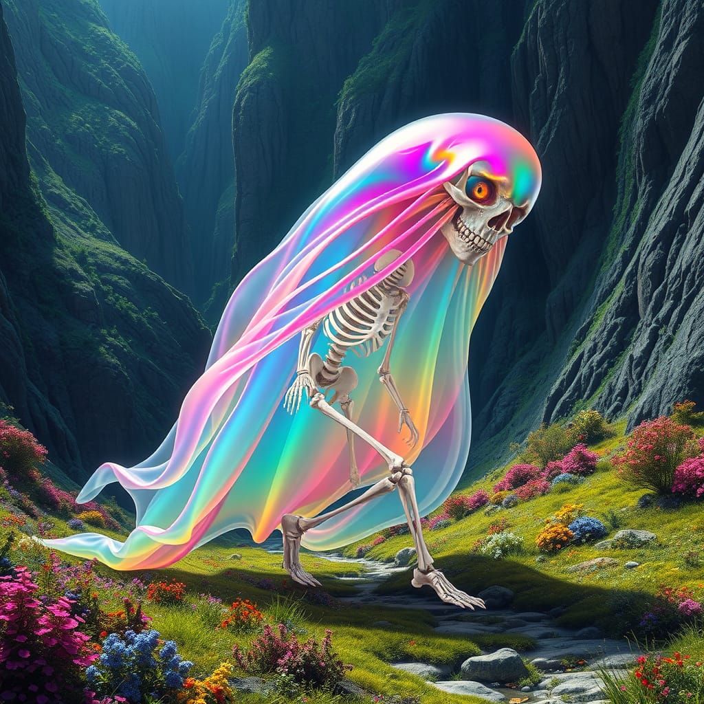 Rainbow Slime Giant in Dreamlike Surrealism