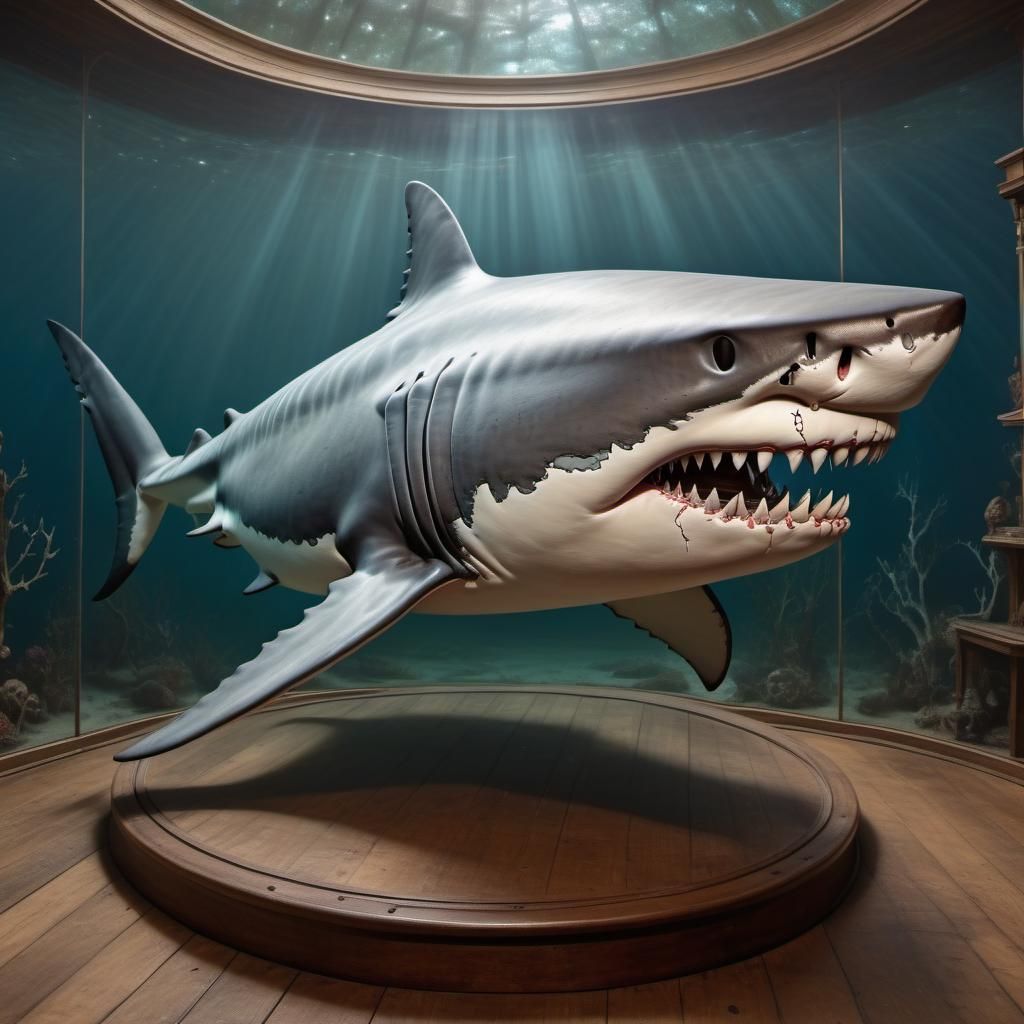 Great White Shark Skeleton Hologram in Magic Realism