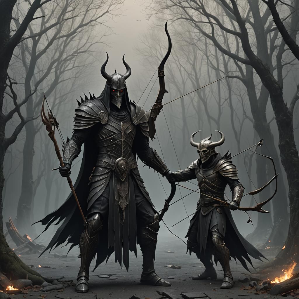 Hyperdetailed Hades with Bow and Arrow