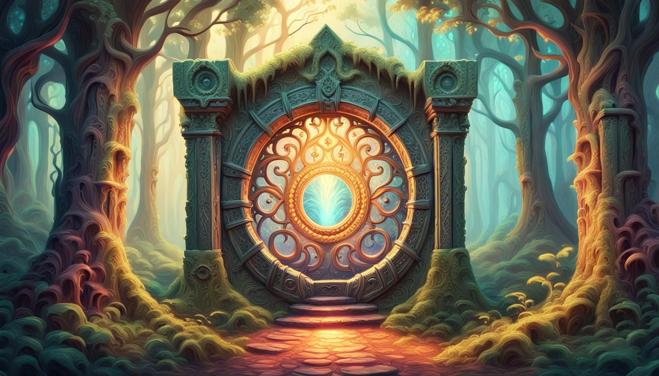 Magical Portal in Mystical Forest Concept Art