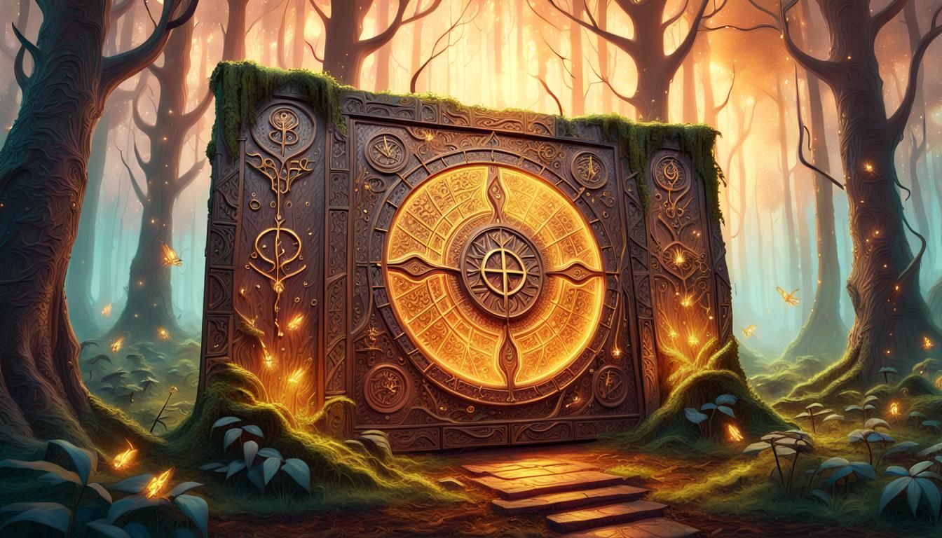 Mystical Forest Wall Panel in Digital Fantasy Art