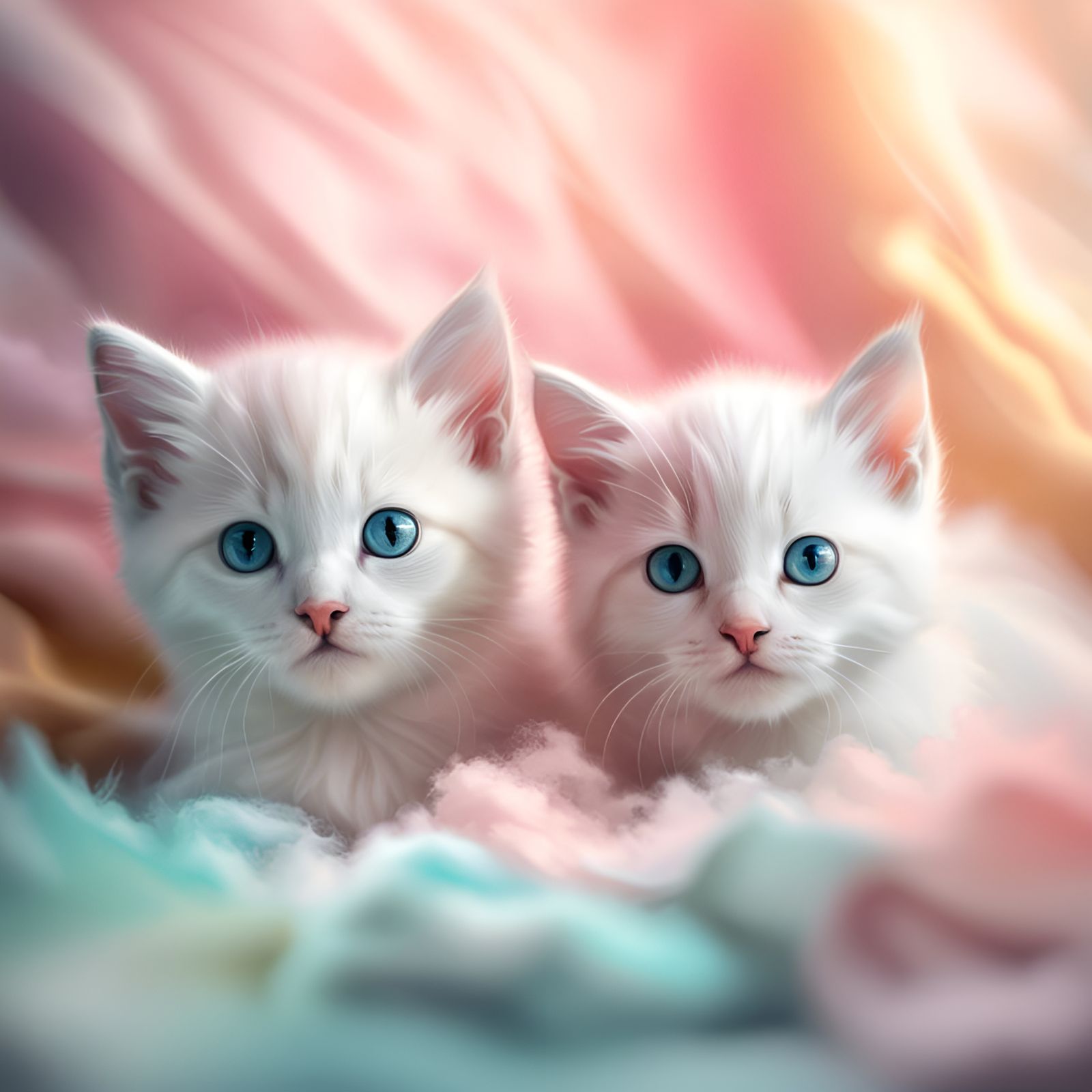 Vibrant Pastel Kittens in HDR
