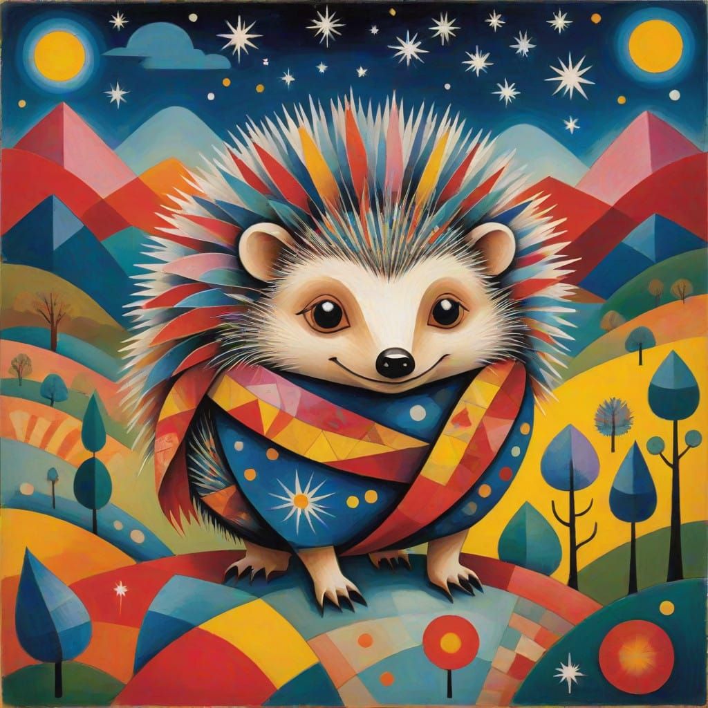 Celestial Hedgehog Toasts to Winter's Splendor