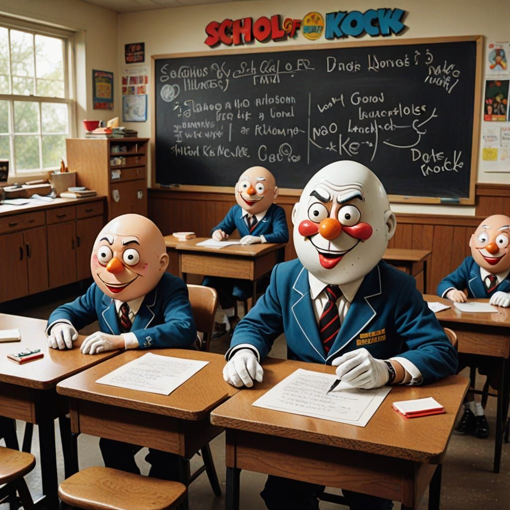 Charming Eggs Attend School in 1970s-Style Classroom