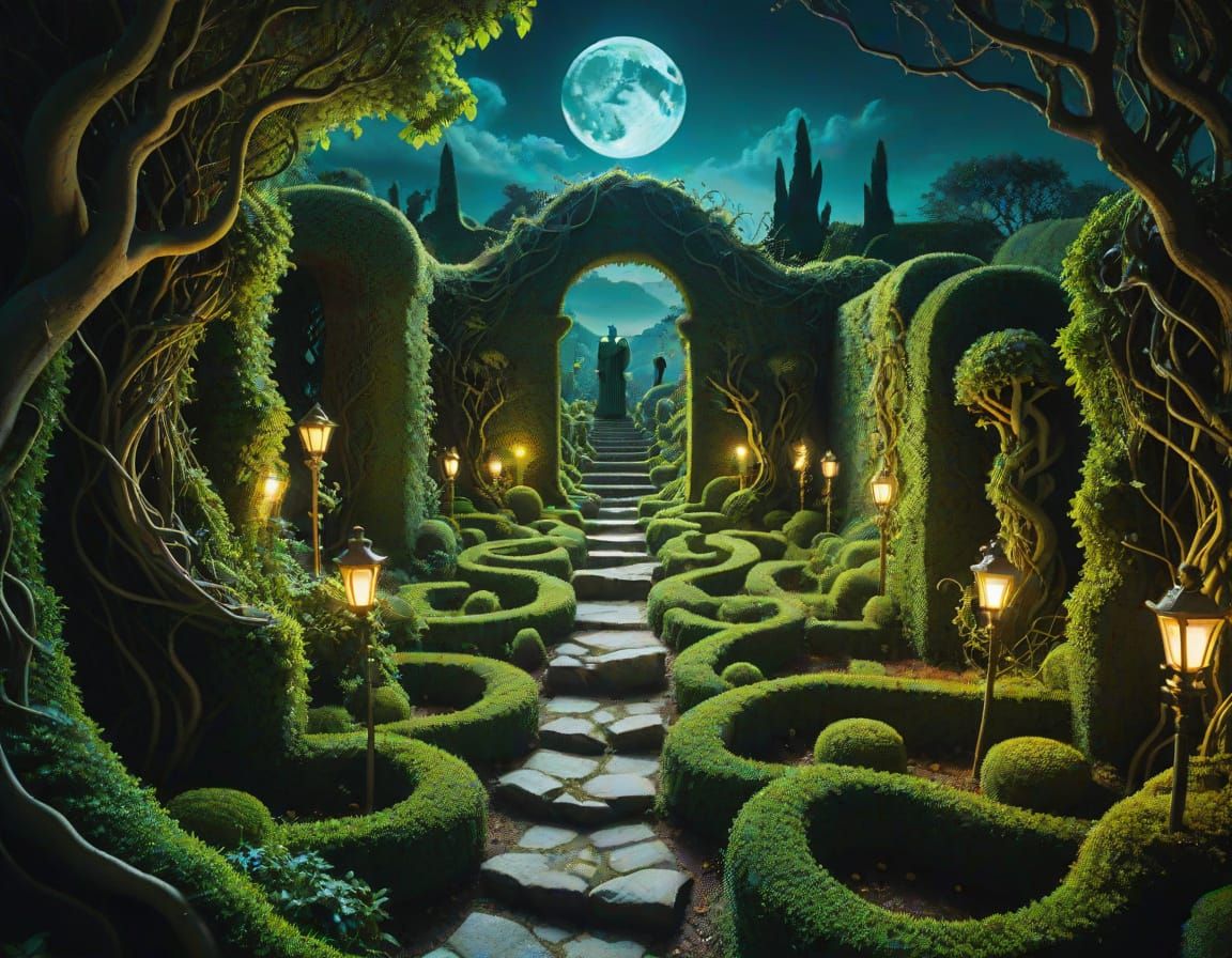 A creepy night garden