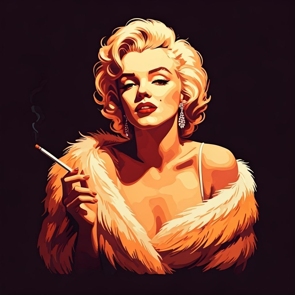 Marilyn Monroe Portrait in Pop Art Style