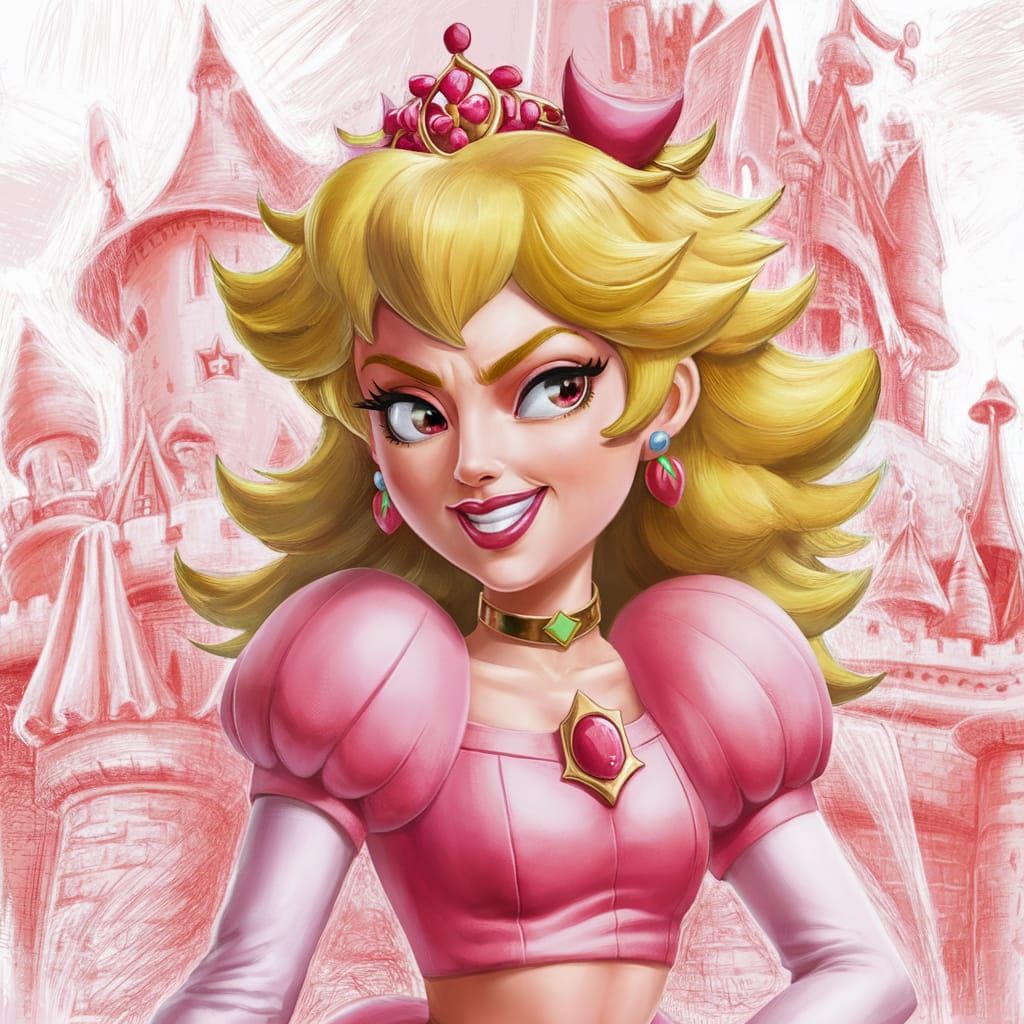 Mischievous Princess Peach with Rebellious Style