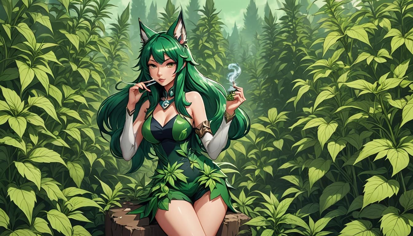 League of Legends Ahri Weed Skin Concept