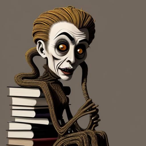 Disturbing Art Brut Portrait of Elderly Woman