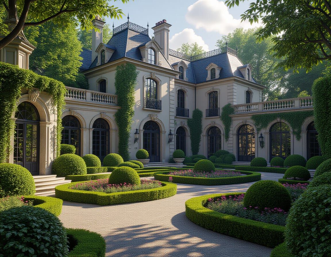 Disturbing French Garden with Intricate Details