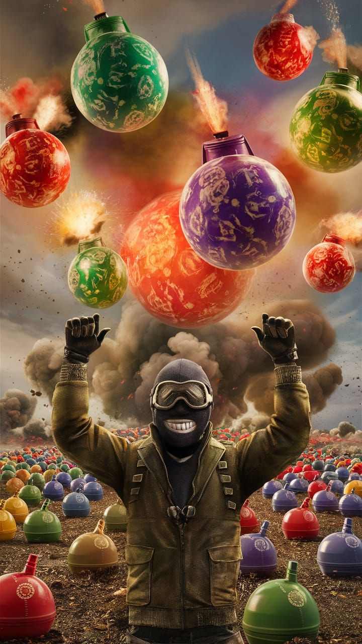 Explosive Synchrony: A Bomber's Triumphant Display