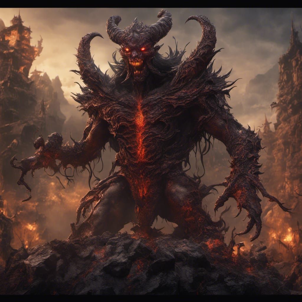 Detailed Demon Matte Painting in 8k