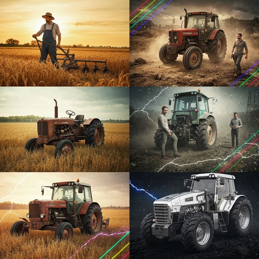 Tractors in Diverse Environments: A Surreal Digital Blend