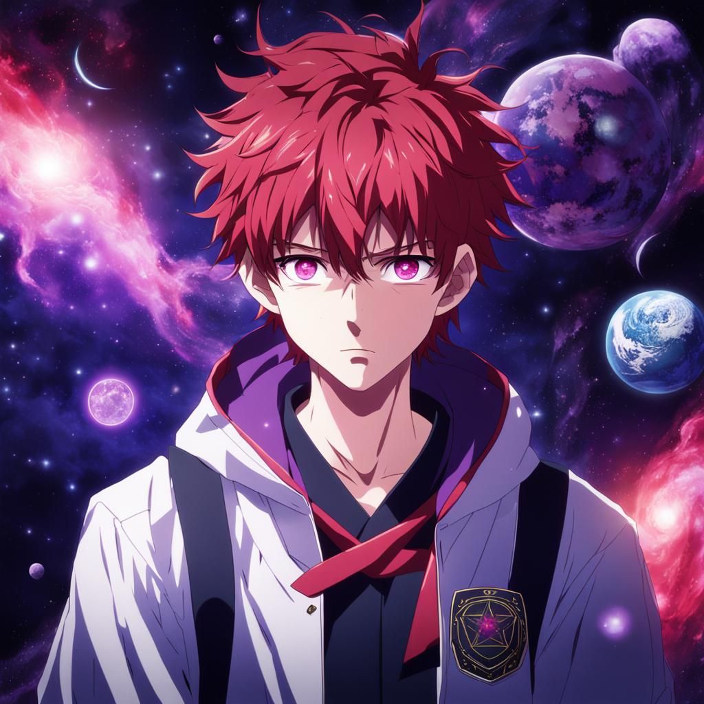 Anime Style Student in Outer Space