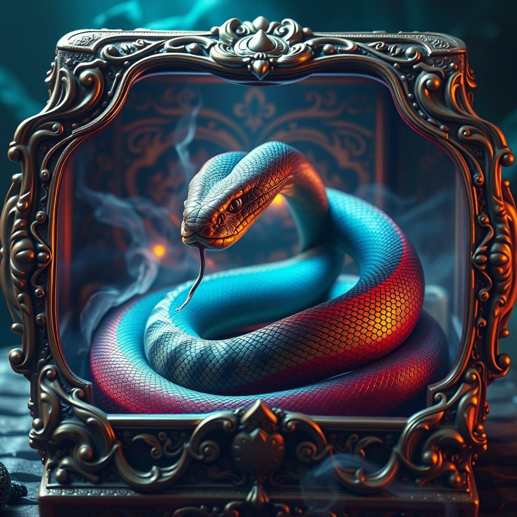 Snake Unveiled in Mystic Box