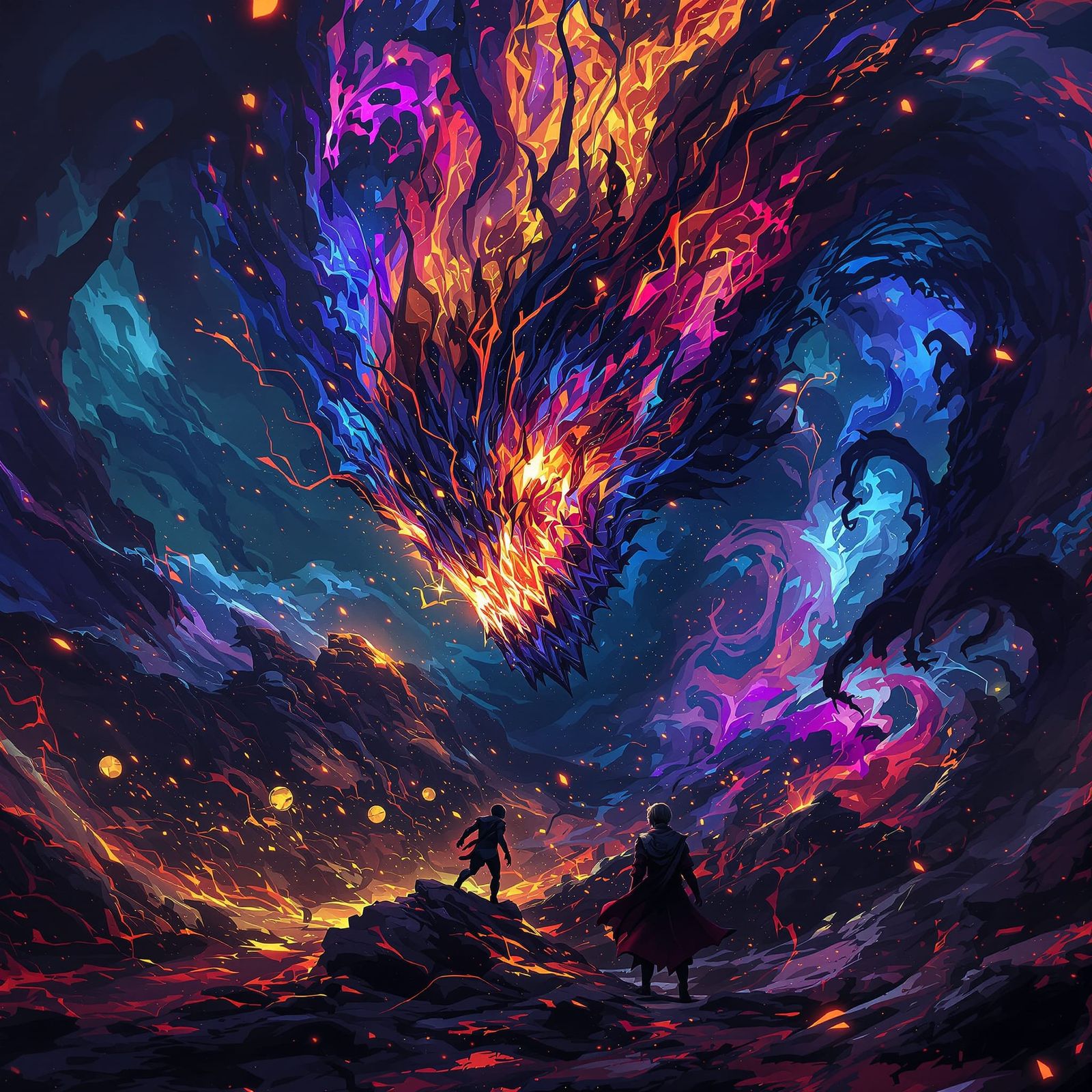 Fantasy Dragon and Zebra Matte Painting