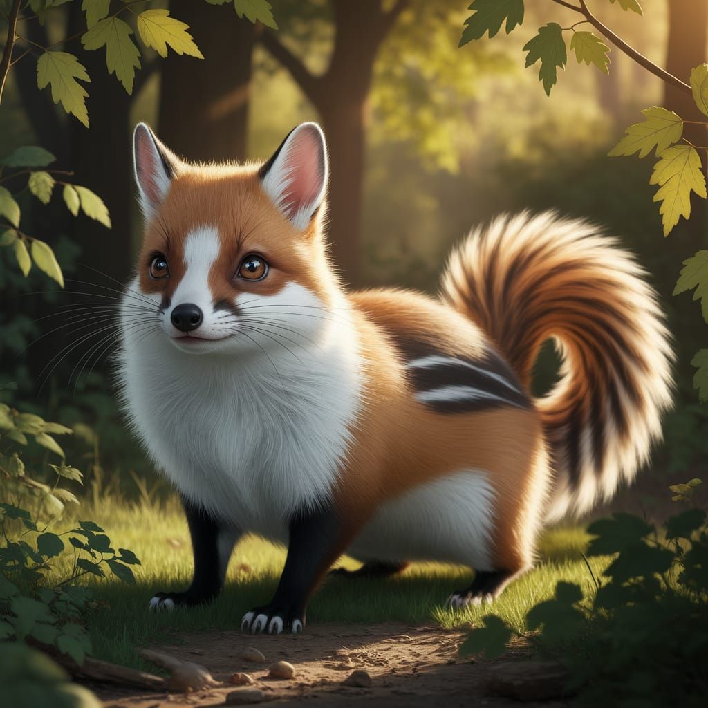 Enchanting Forest Creature with Golden Coat and White Chest