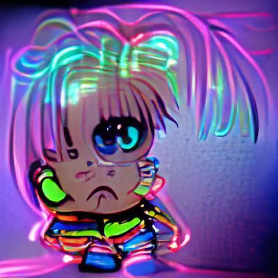 Hyperpop Anime Chibi with Existential Angst