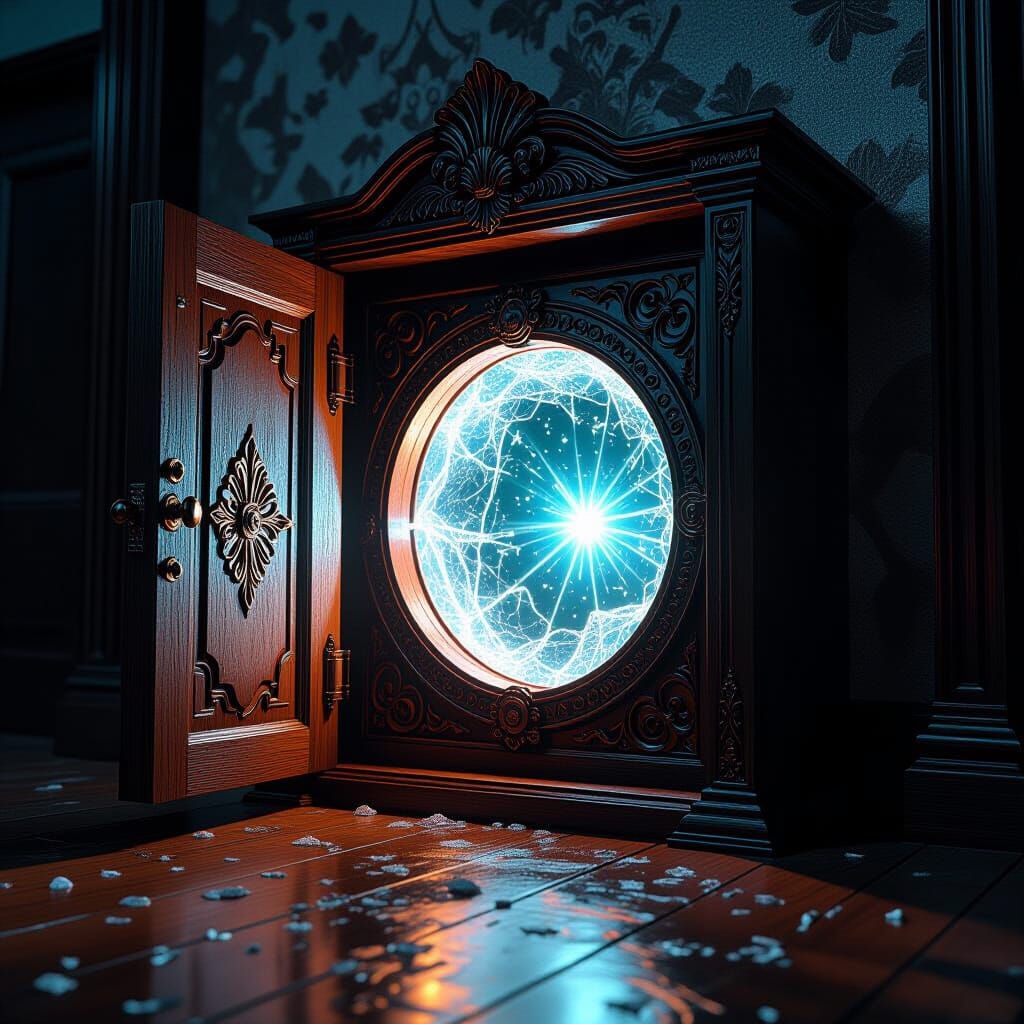 Shimmering Portal Hidden Inside Drawer