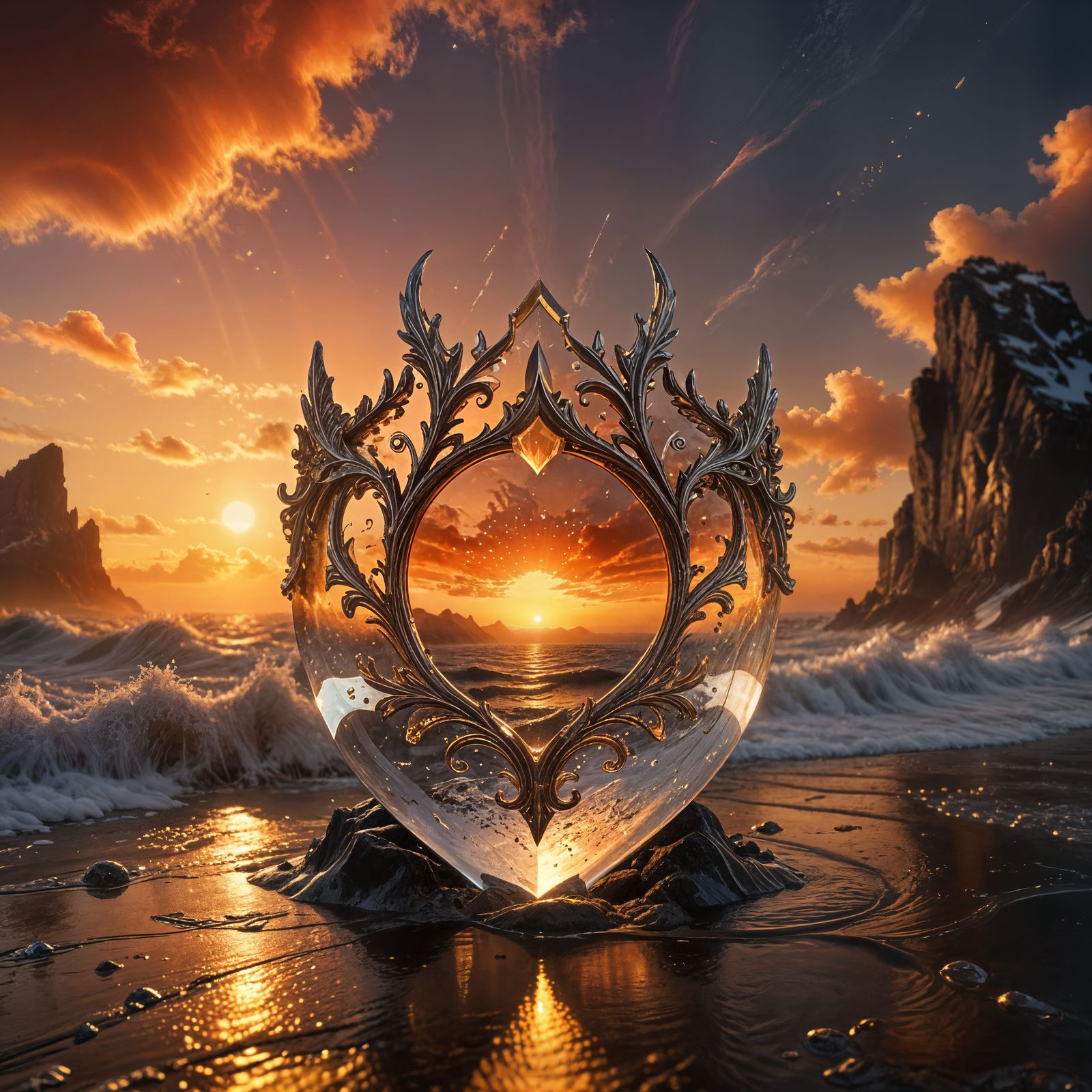 Crystal Glass Shield in Sunset Glow