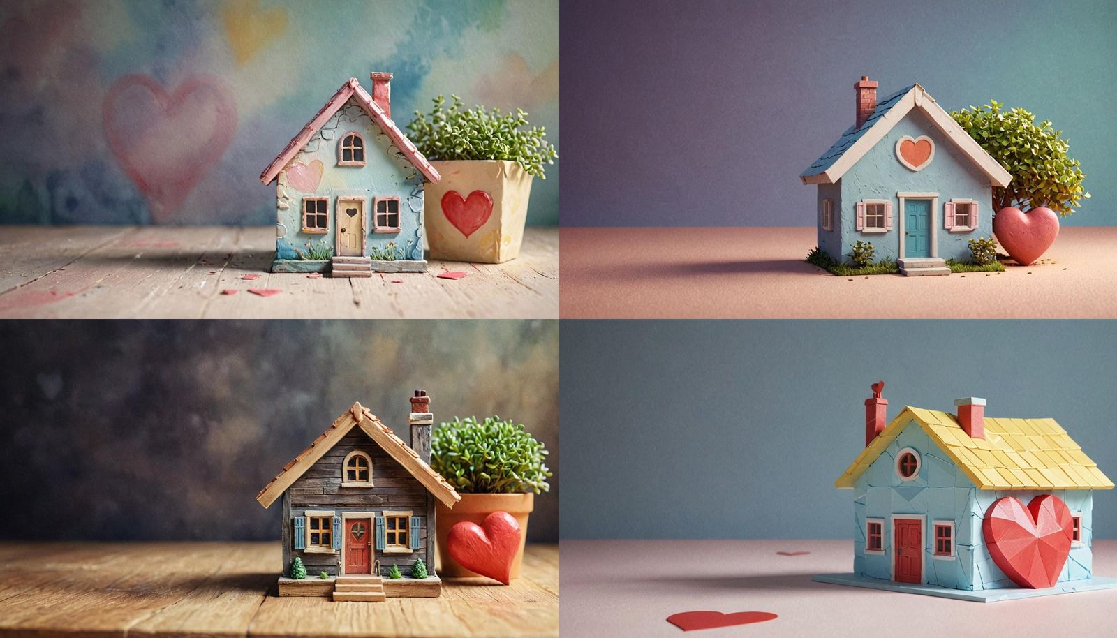 Charming Miniature House Model with Heart Detail