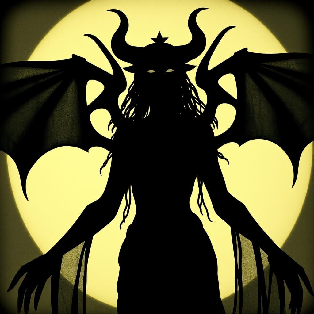 Sensual Lilith Queen of Hell with Demon Wings