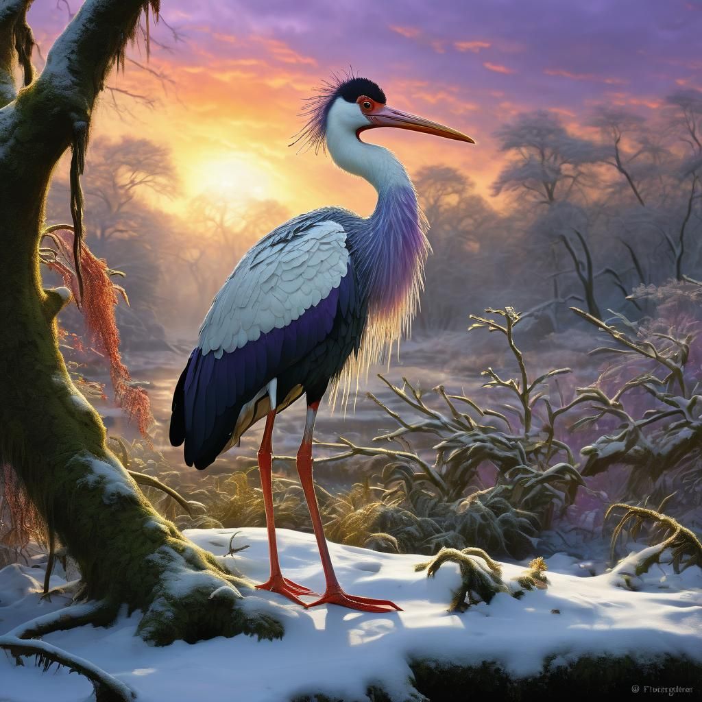 Fantasy stork portrait
