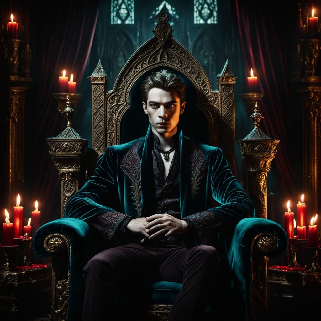 Gothic Vampire Portrait in Dark Fantasy Style