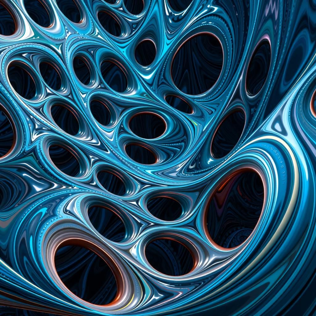 Abstract Metallic Colors Swirl Art