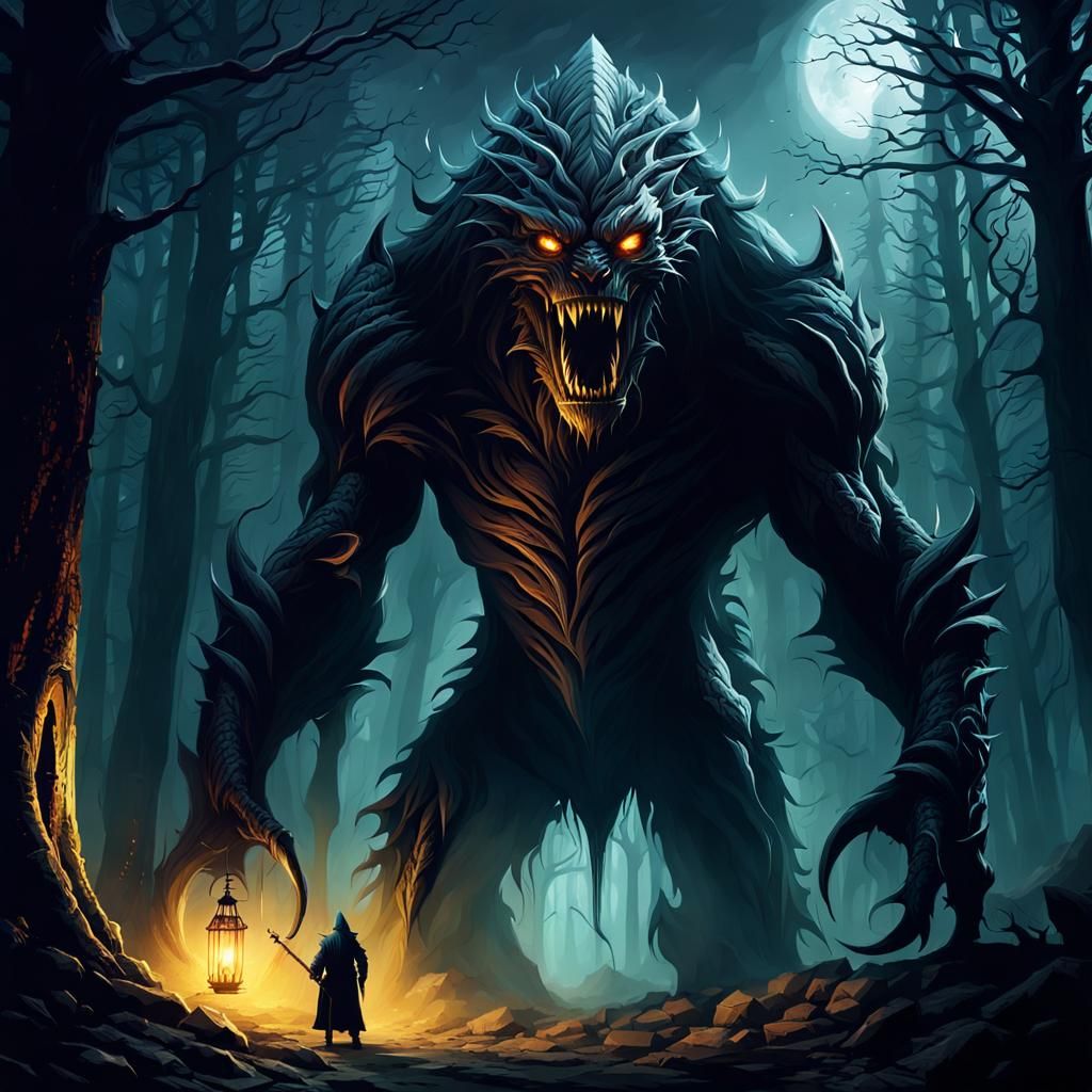 Facing a giant beast