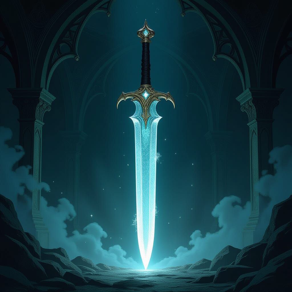 Ethereal Dagger Floats in Dark Cavern
