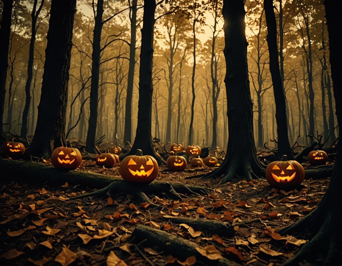 Magical Forest Animals Prepare for Halloween Sabbath