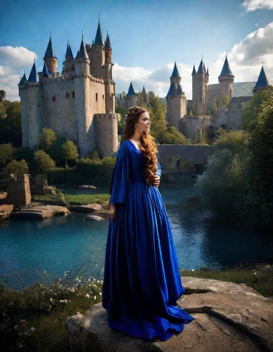 Woman in Blue: Medieval Fantasy Art