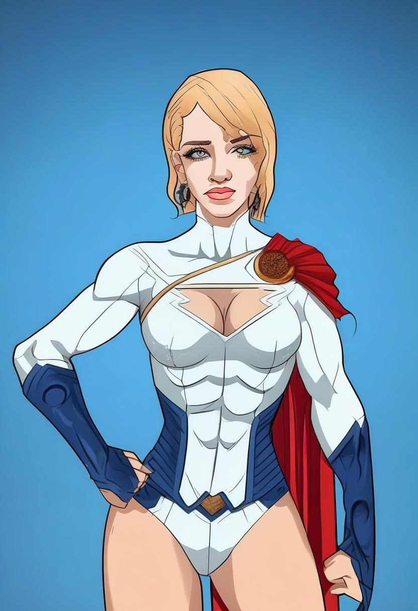 Hyperrealistic Powergirl Portrait in Cinematic Style