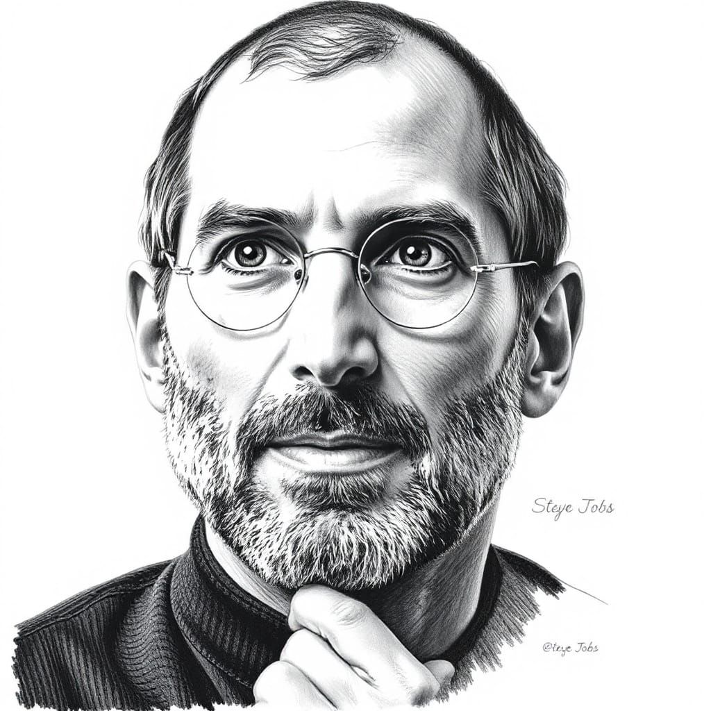 Pencil Portrait of Steve Jobs
