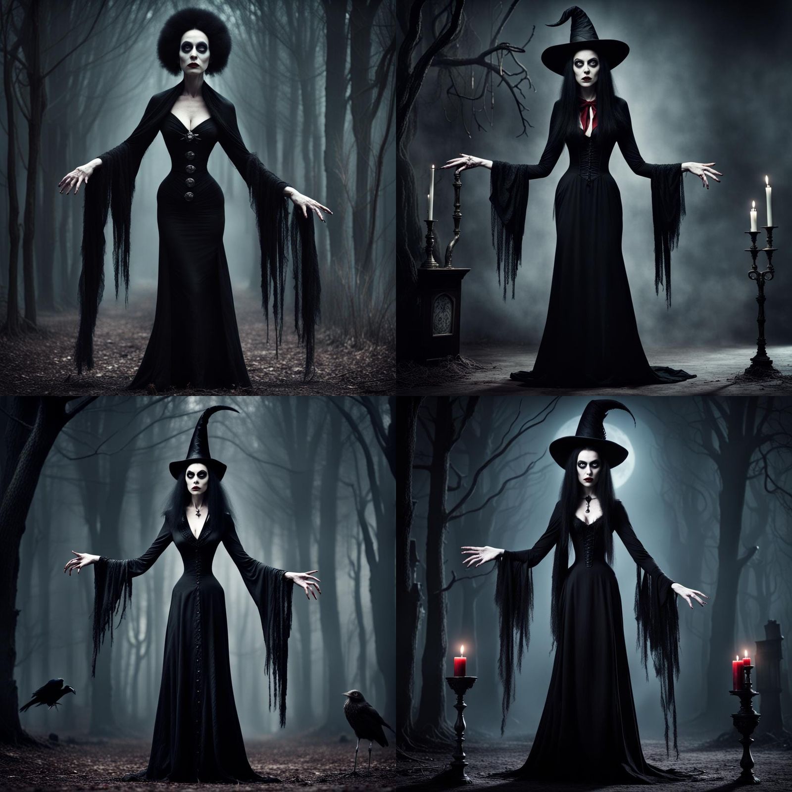 Addams Family Inspired Vampire Witch in Burton Style