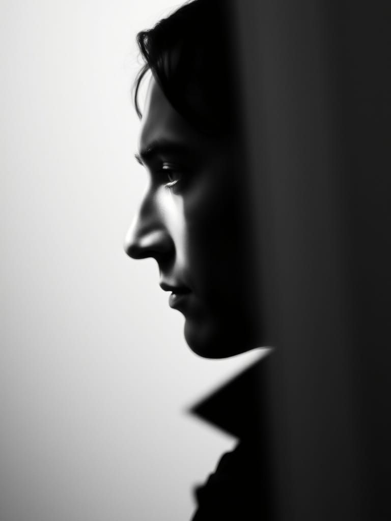 Elegant Portrait of Severus Snape in Black and White