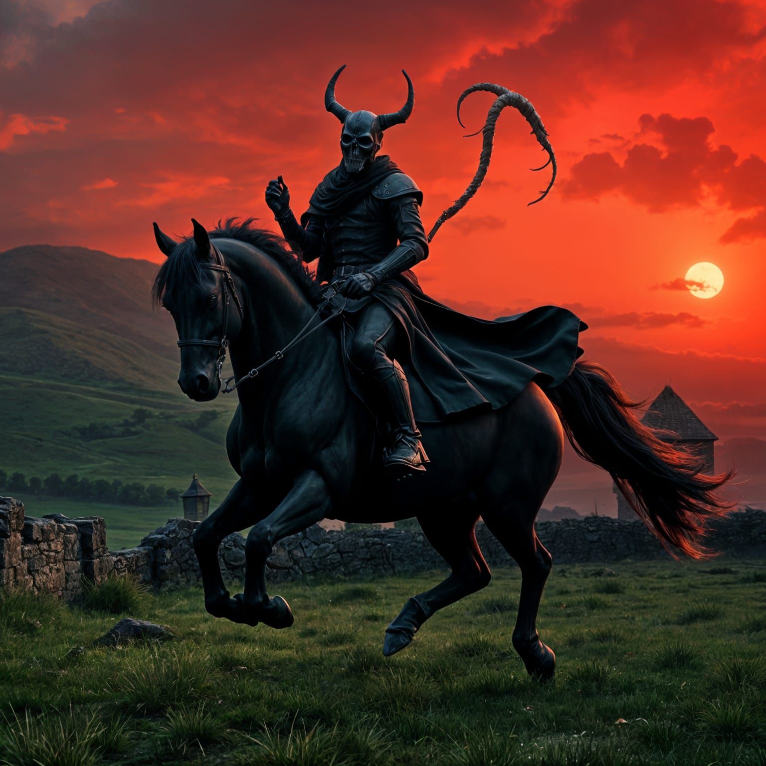 Grim Reaper Dullahan Horseman from Irish Mythology