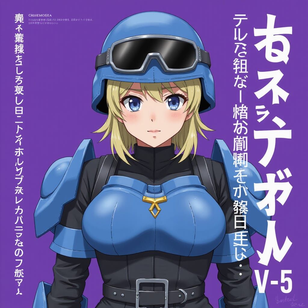 Anime Movie Poster: Armored Soldier in Sci-Fi Setting