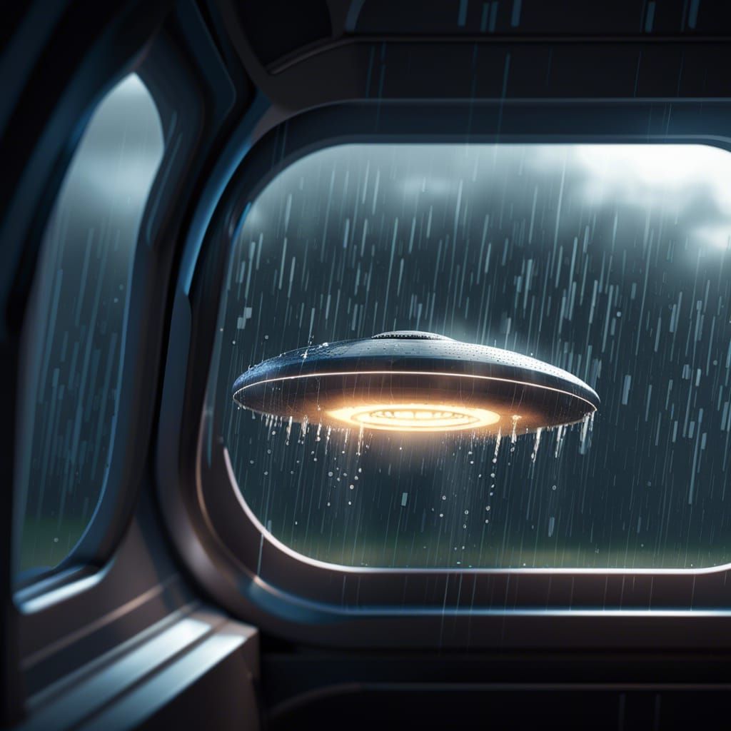 UFO Sighting From Airplane Window in 3D