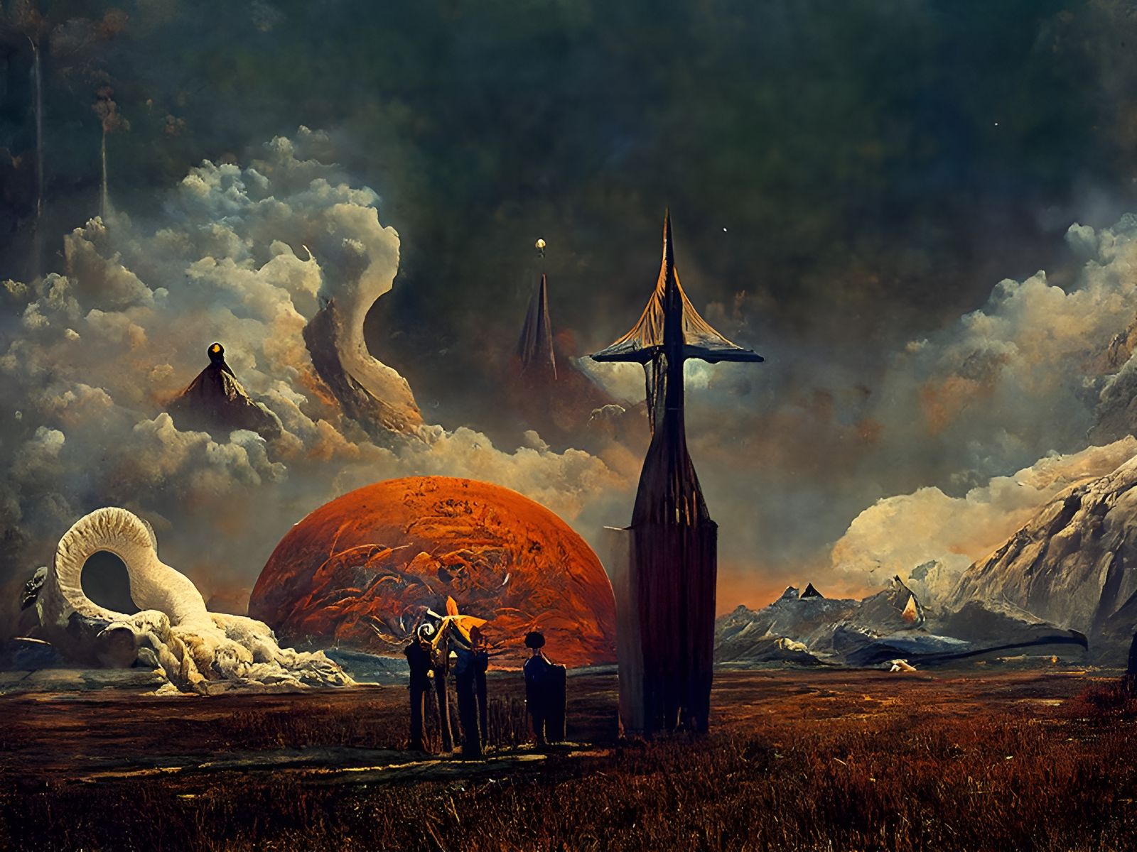 Surreal Symbolic Painting with Psychedelic Elements