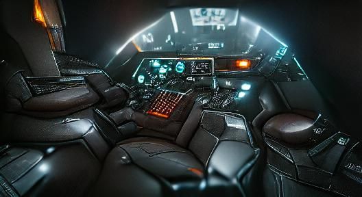 Detailed Sci-Fi Cockpit Concept Art in 8K