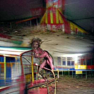 Eerie Figure Haunts Abandoned Carnival