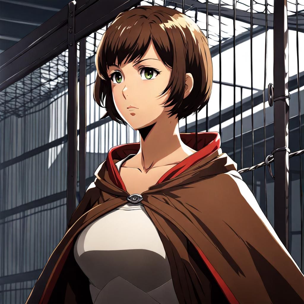 Anime Brown-Haired UFC Fighter in Bear Cloak